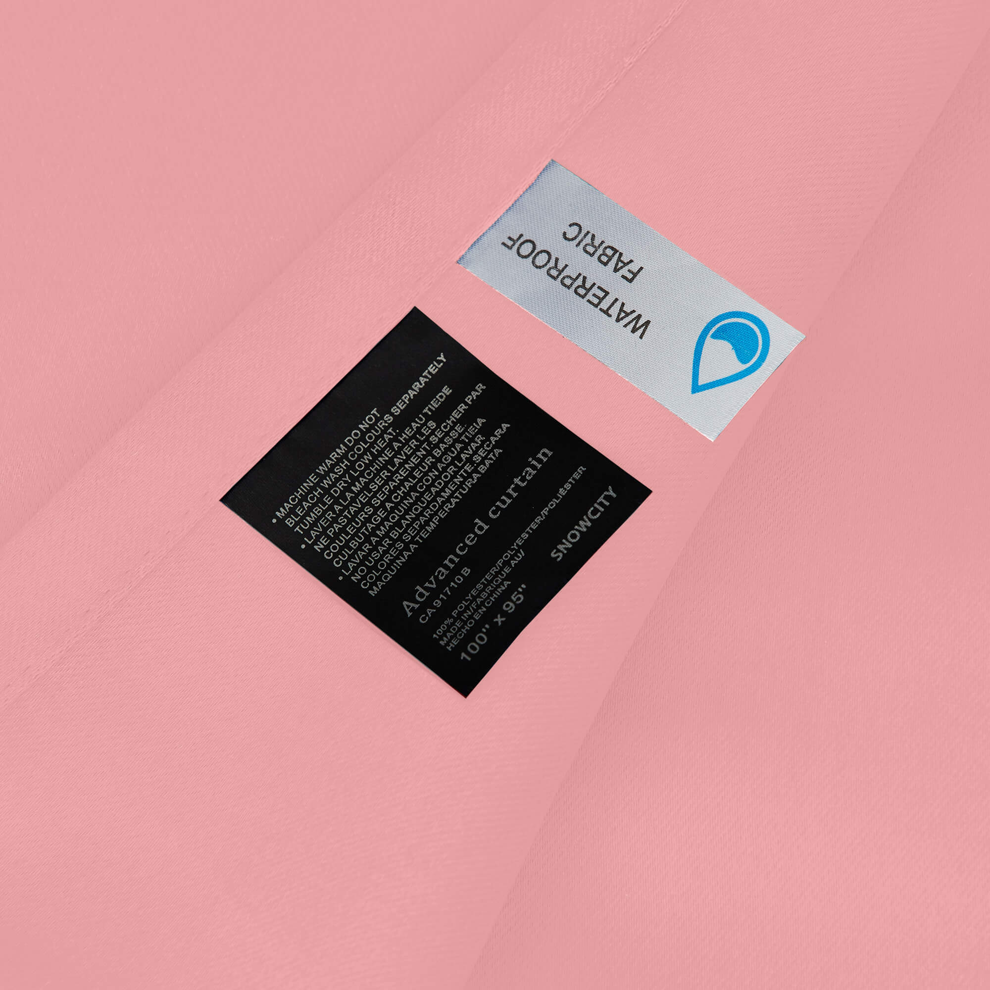 Snowcity Outdoor Curtains Waterproof Grommet Top & Bottom 1 Panel - Pink