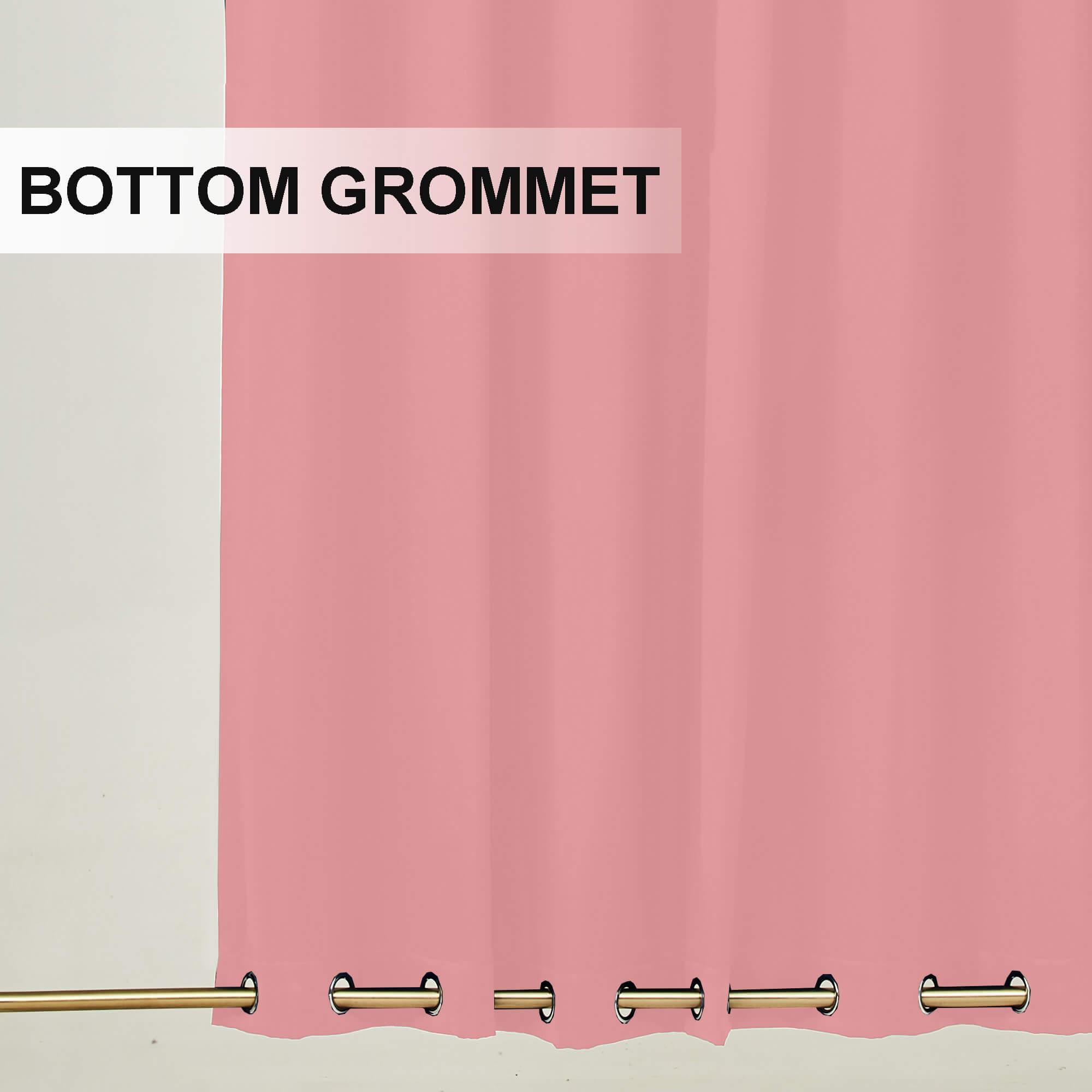 Snowcity Outdoor Curtains Waterproof Grommet Top & Bottom 1 Panel - Pink