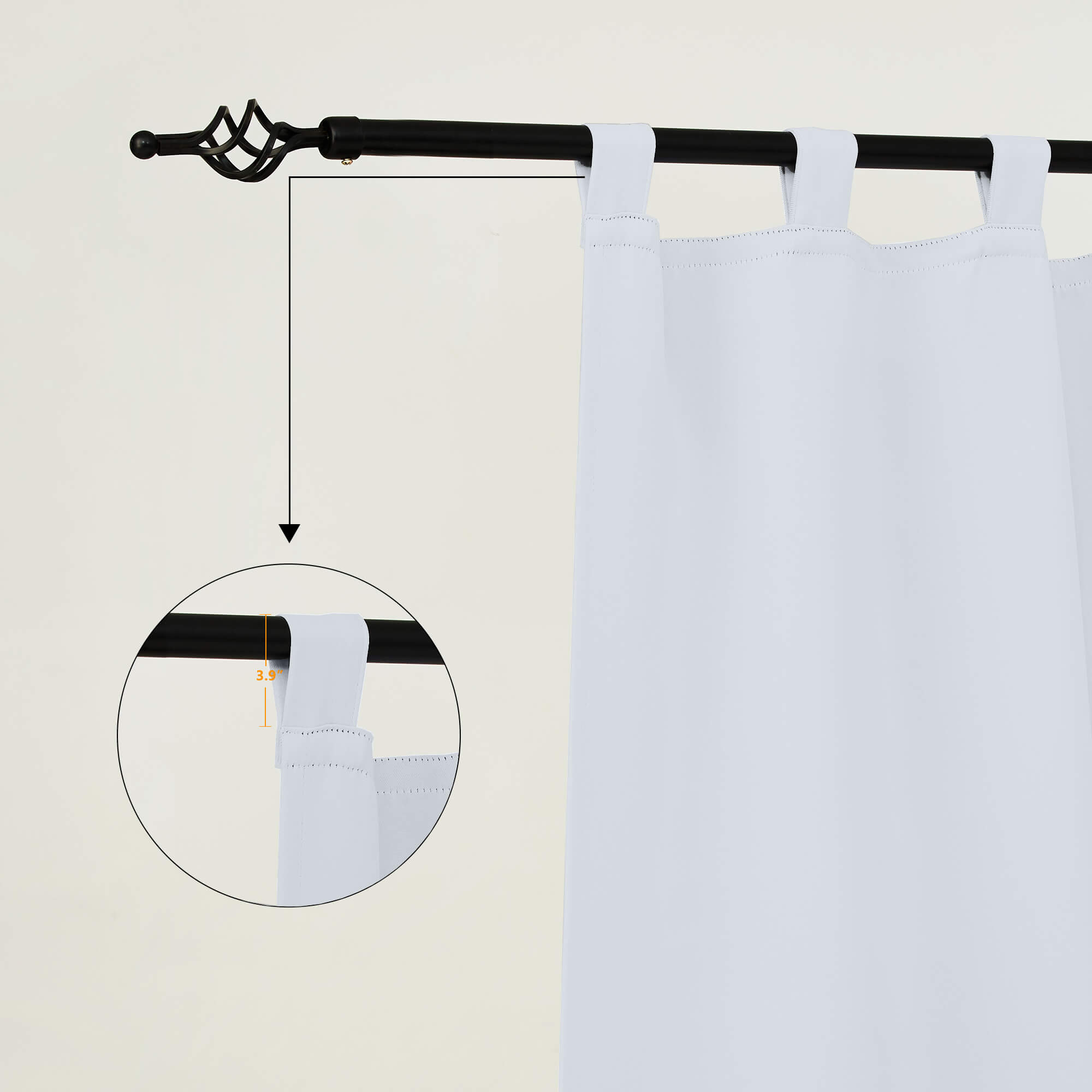 Outdoor Curtains Waterproof Tab Top 1 Panel - Greyish White