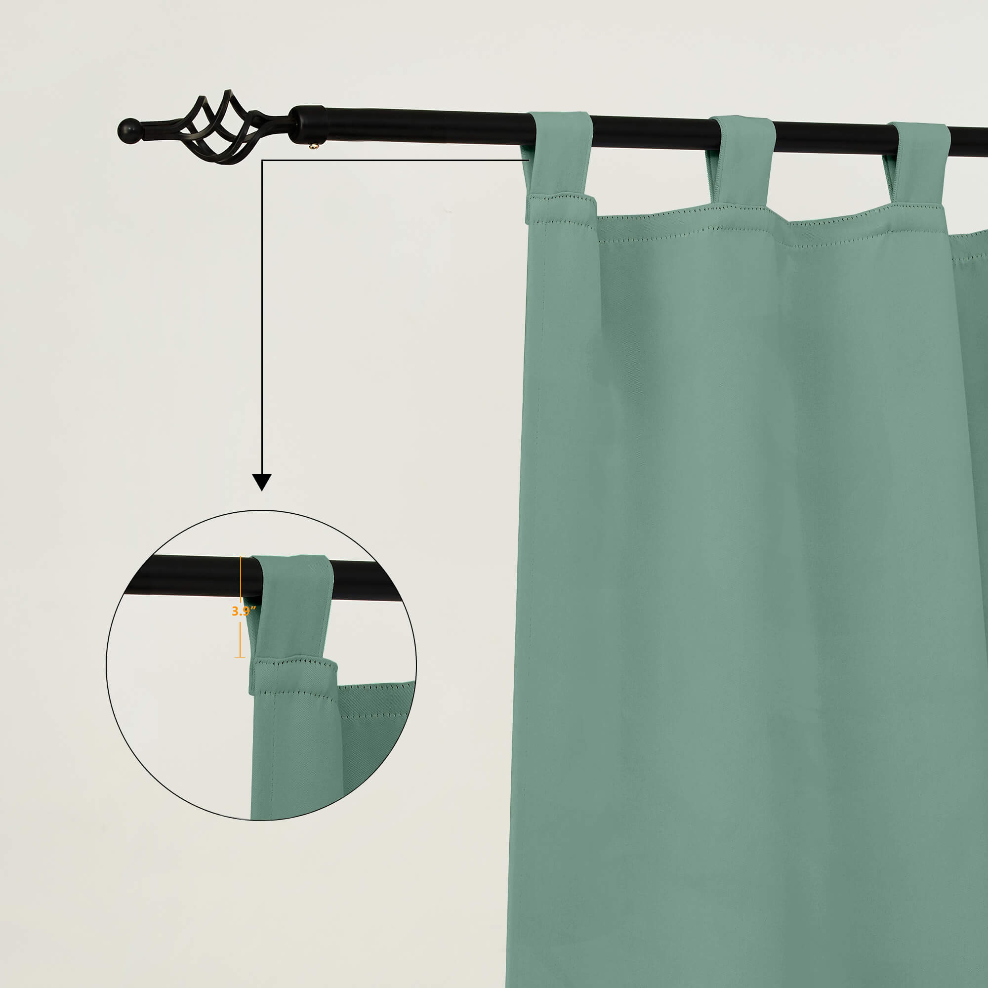 Outdoor Curtains Waterproof Tab Top 1 Panel - Green