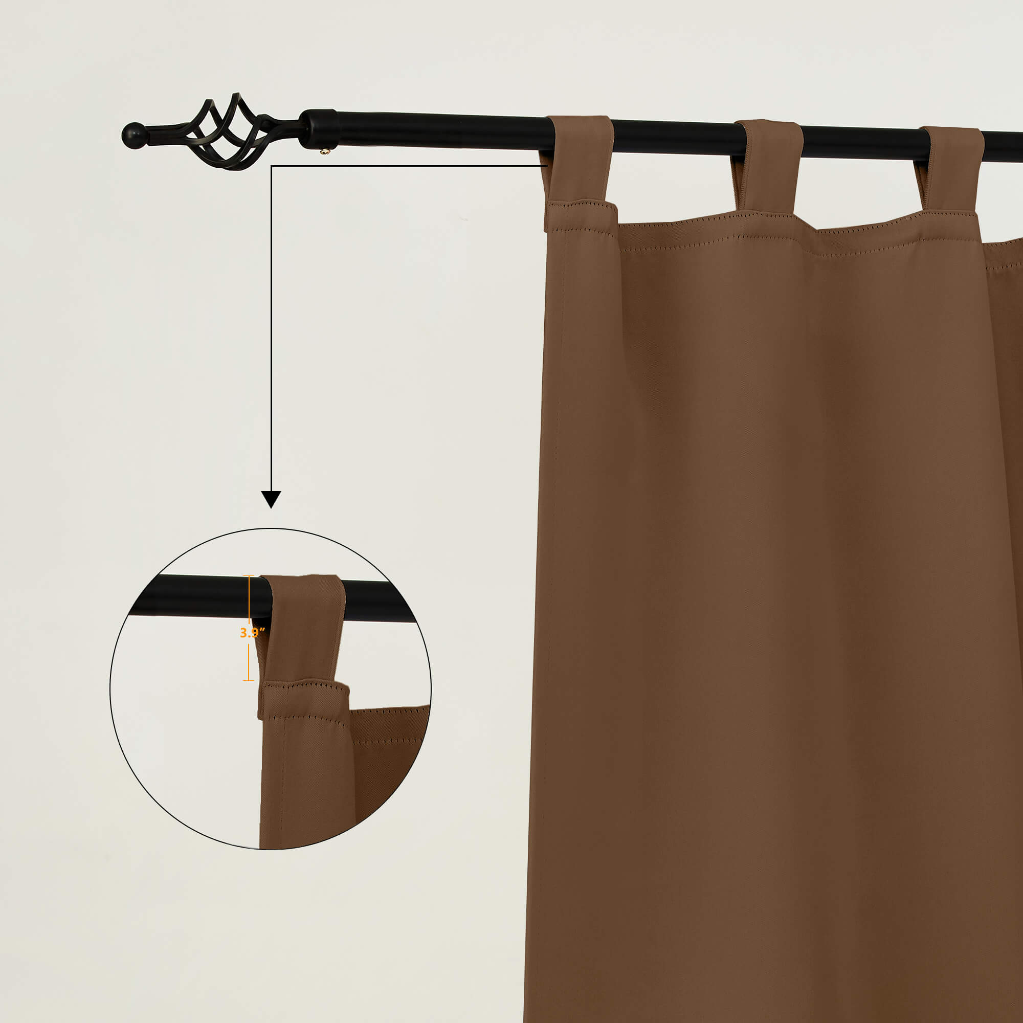 Outdoor Curtains Waterproof Tab Top 1 Panel - Coffee