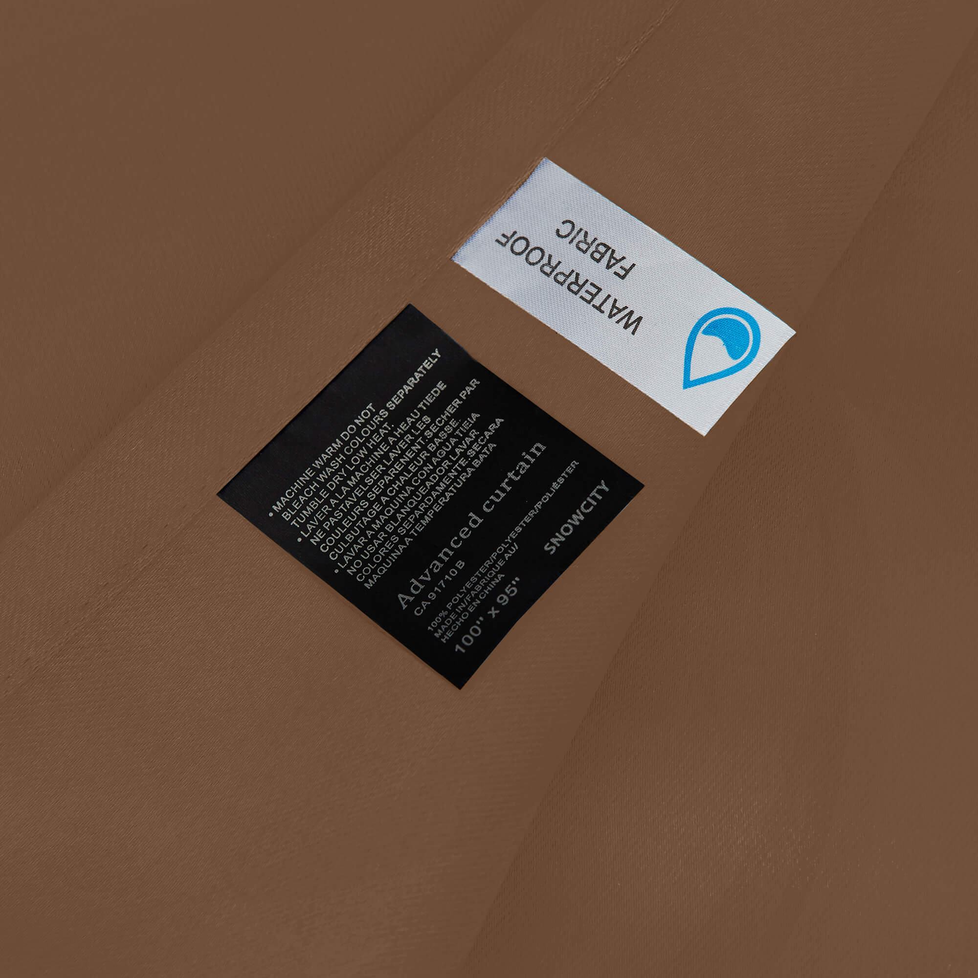 Outdoor Curtains Waterproof Tab Top 1 Panel - Coffee