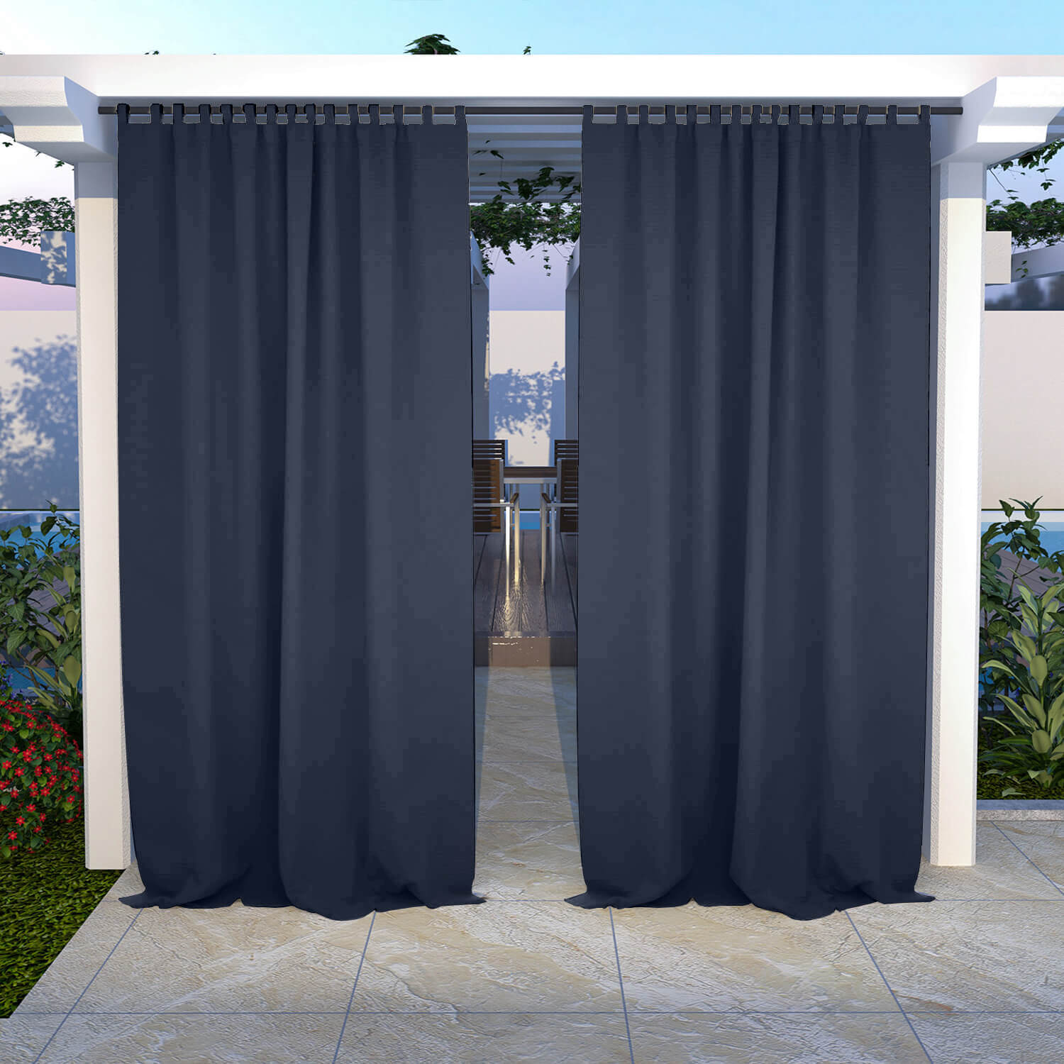thumbnail image 2 of RYB HOME Outdoor Patio Curtains - Waterproof Blackout Privacy Curtains 2 Panels 52x84 2 of 10