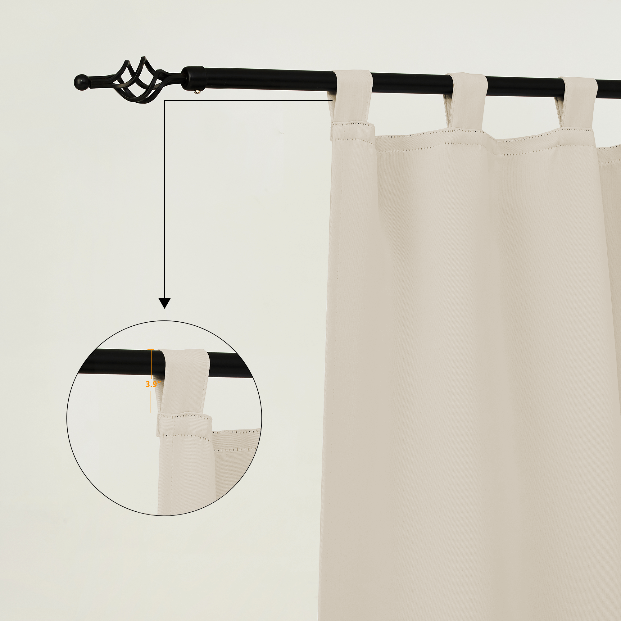 Outdoor Curtains Waterproof Tab Top 1 Panel - Biscotti Beige