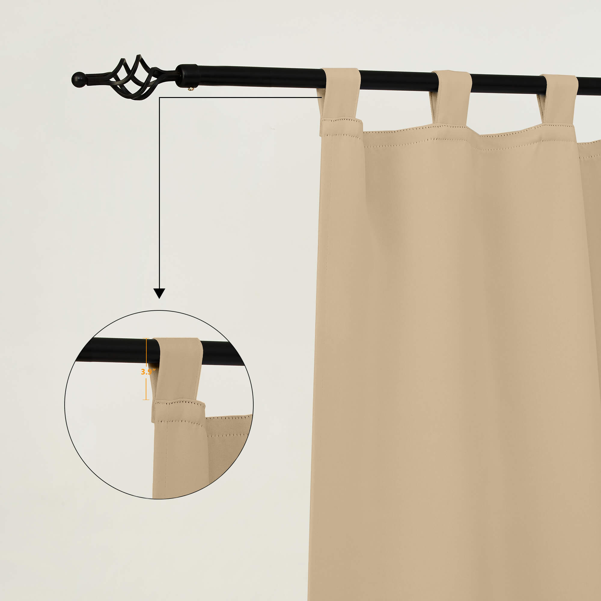 Outdoor Curtains Waterproof Tab Top 1 Panel - Camel
