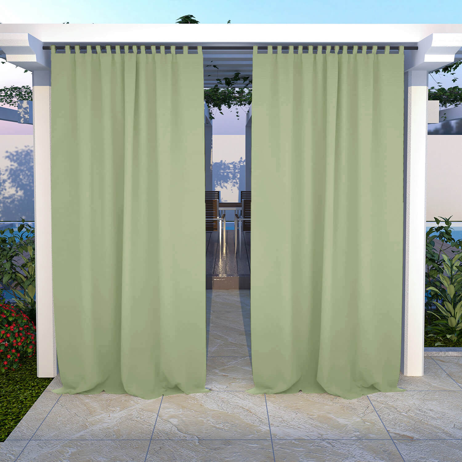 Outdoor Curtains Waterproof Tab Top 1 Panel - Macaw