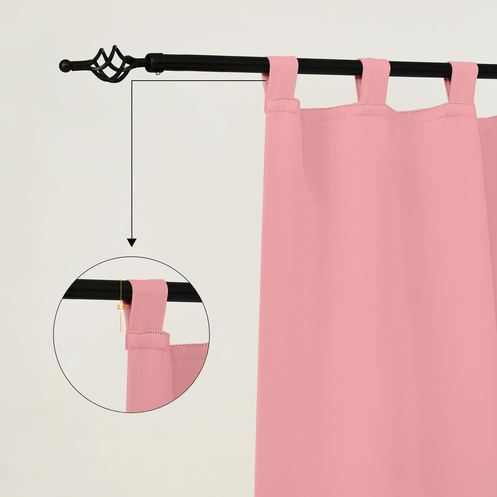 Outdoor Curtains Waterproof Tab Top 1 Panel - Pink