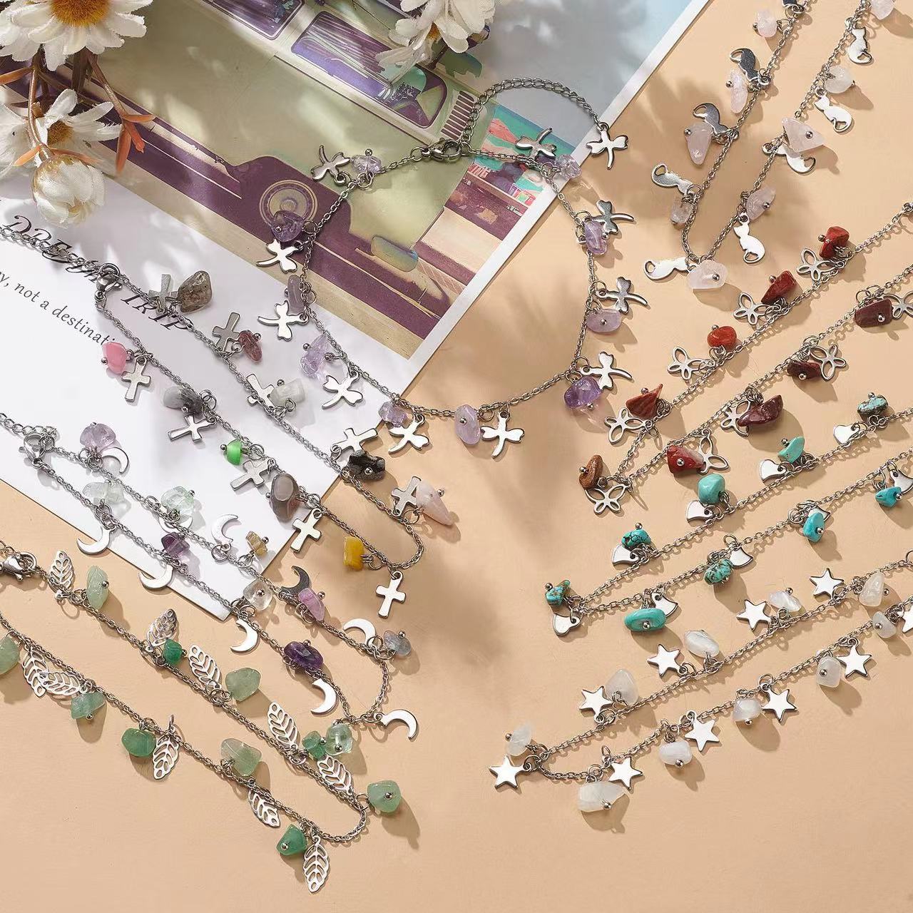 crystal  anklet