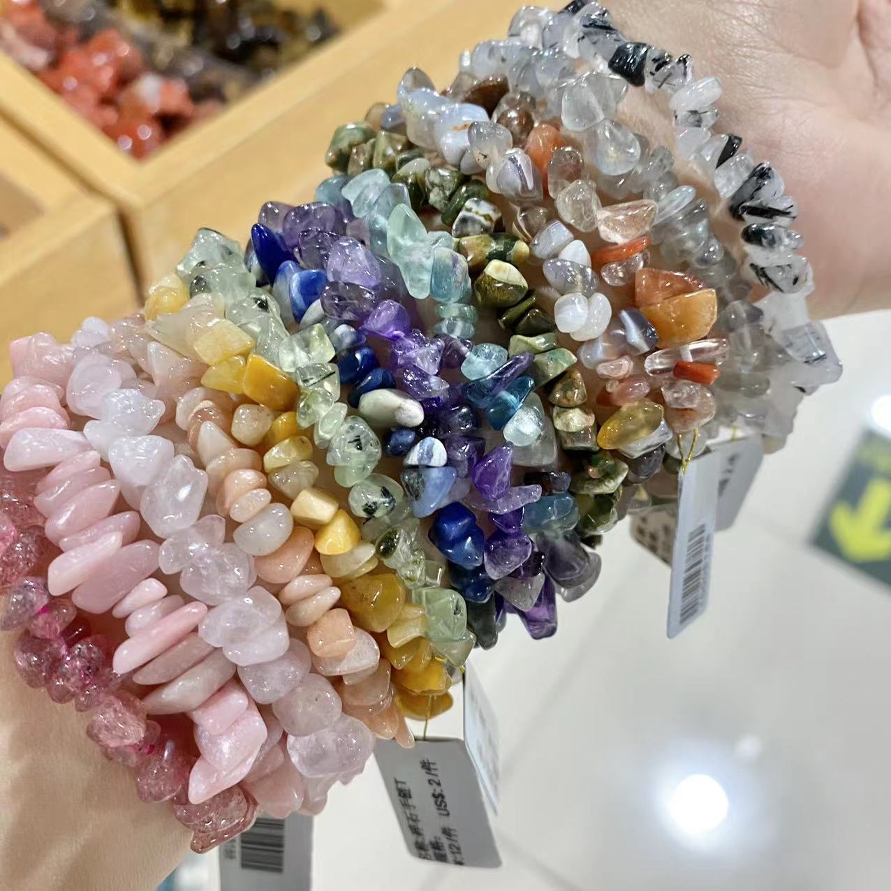 crystal chips bracelet