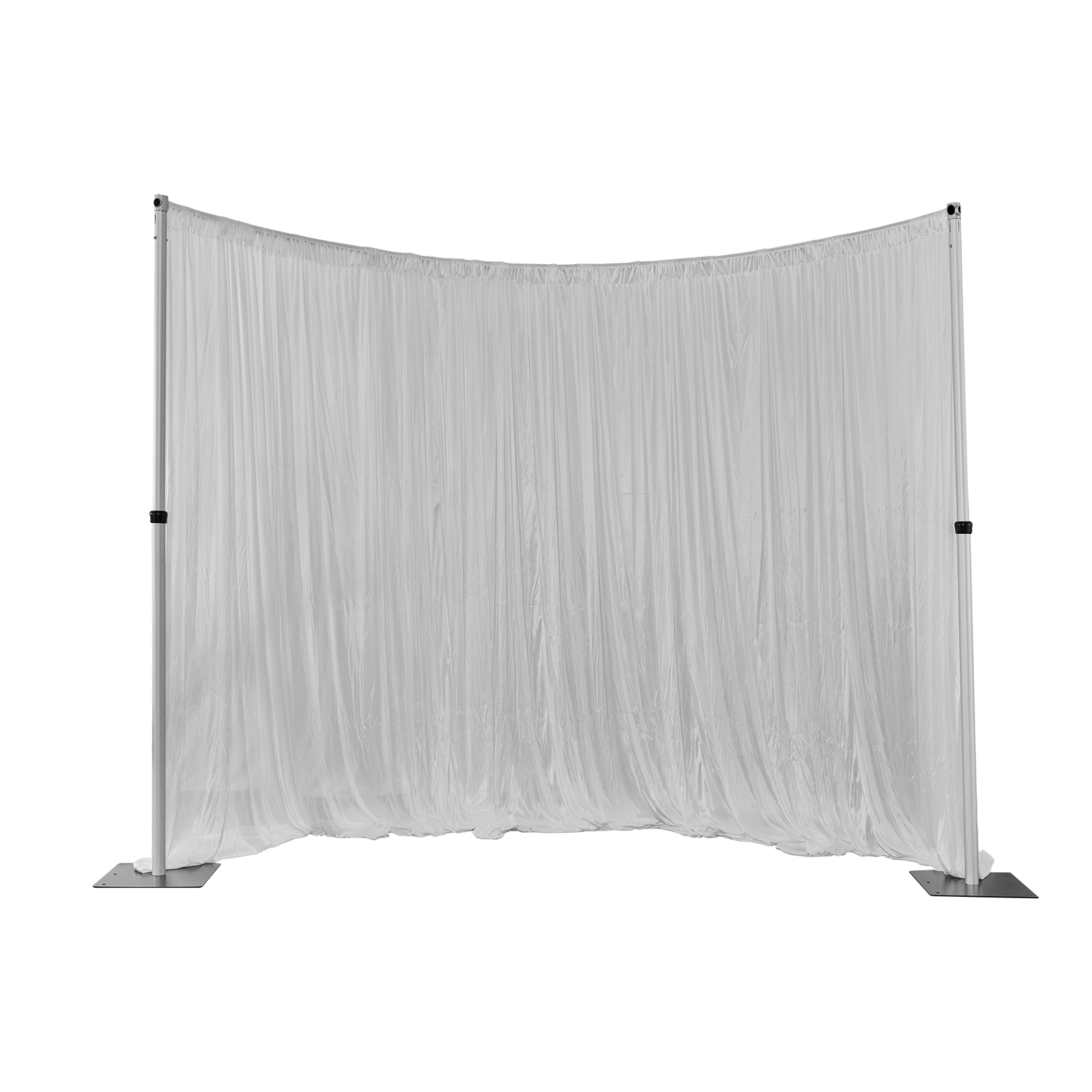 10ftx10ft White Lce Silk Curtains, Backdrop Curtain With Rod Pocket