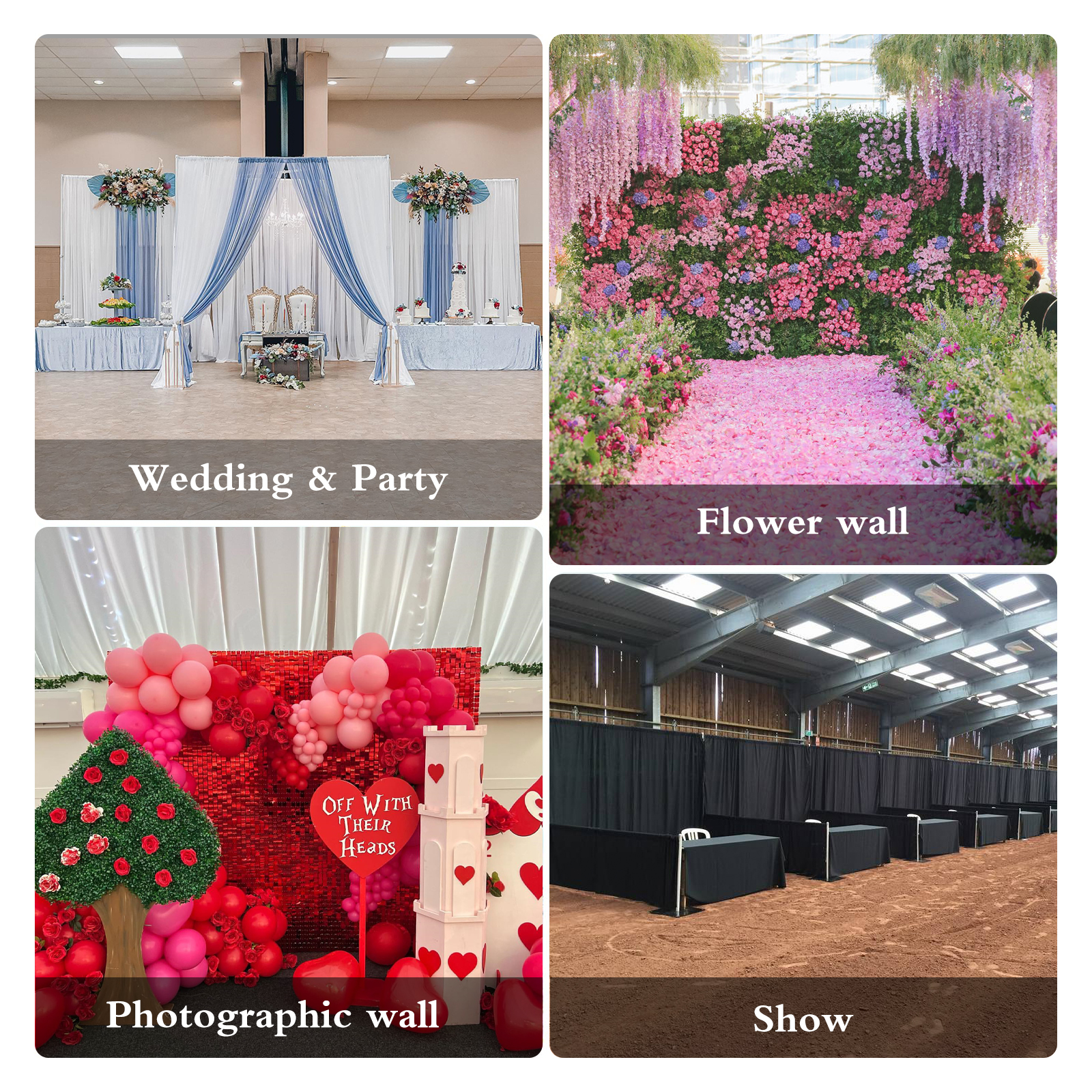 Hecis Pipe And Drape Kit Heavy Duty Backdrop Stand for Wedding Decor