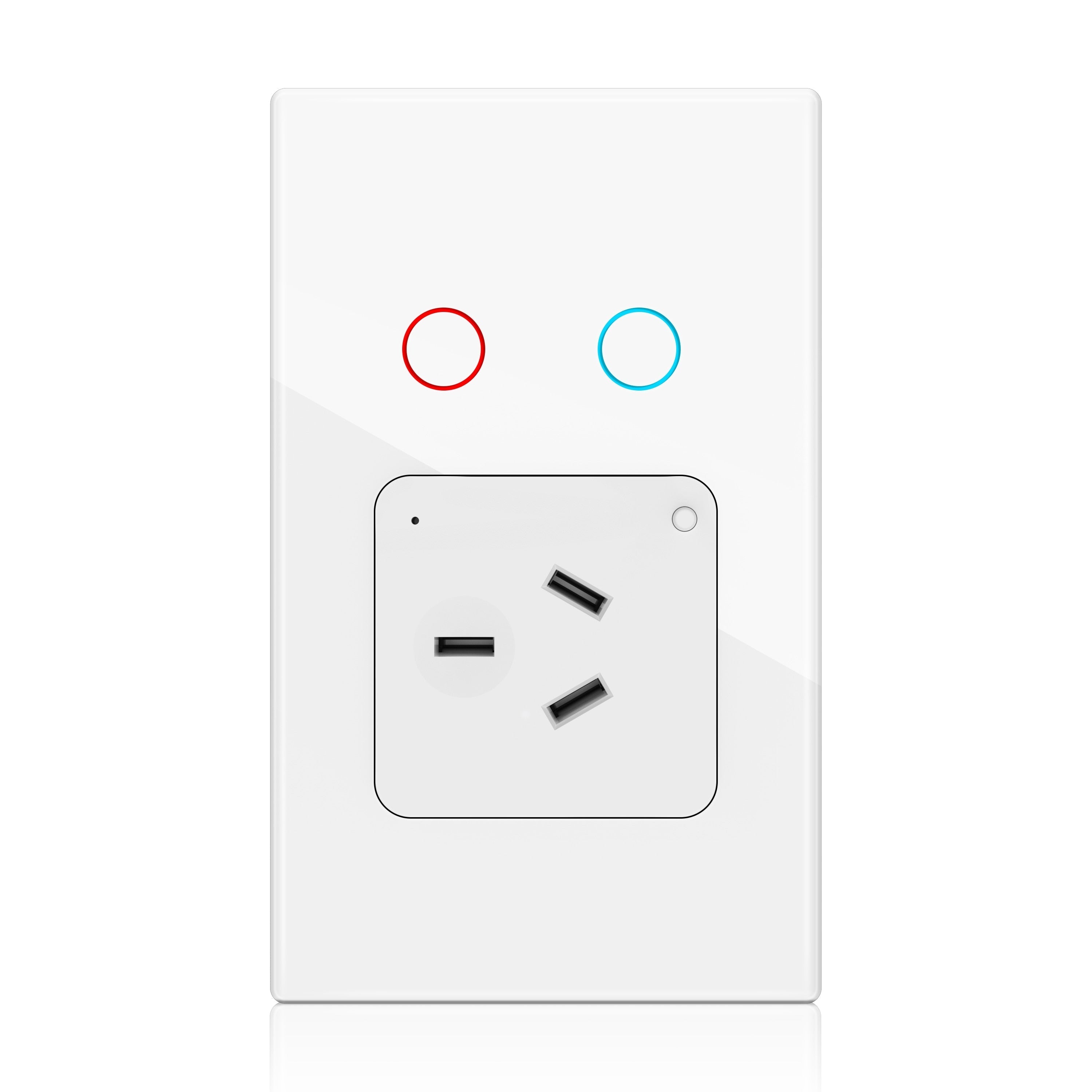 Melery  Tuya Light Wall Switch AU Plug Smart Life WiFi Socket Austrial Outlet Touch Sensor Glass Panel Interruptor by Alexa Google Home-Melery