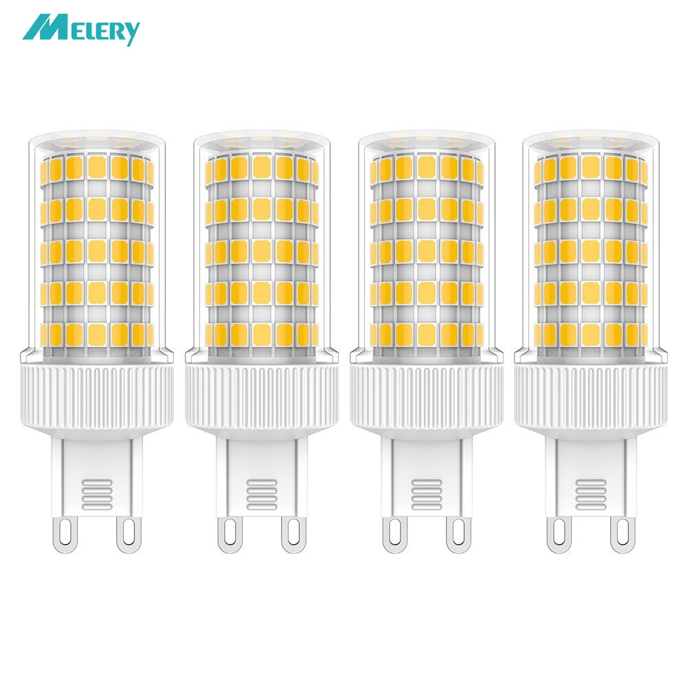 Melery G9 LED Bulbs 10W Warm White 3000K Lamp 66 SMD 2835LEDs Bulb Super Bright 800LM No Flicker AC220V-240V [Energy Class A+] 4PACK