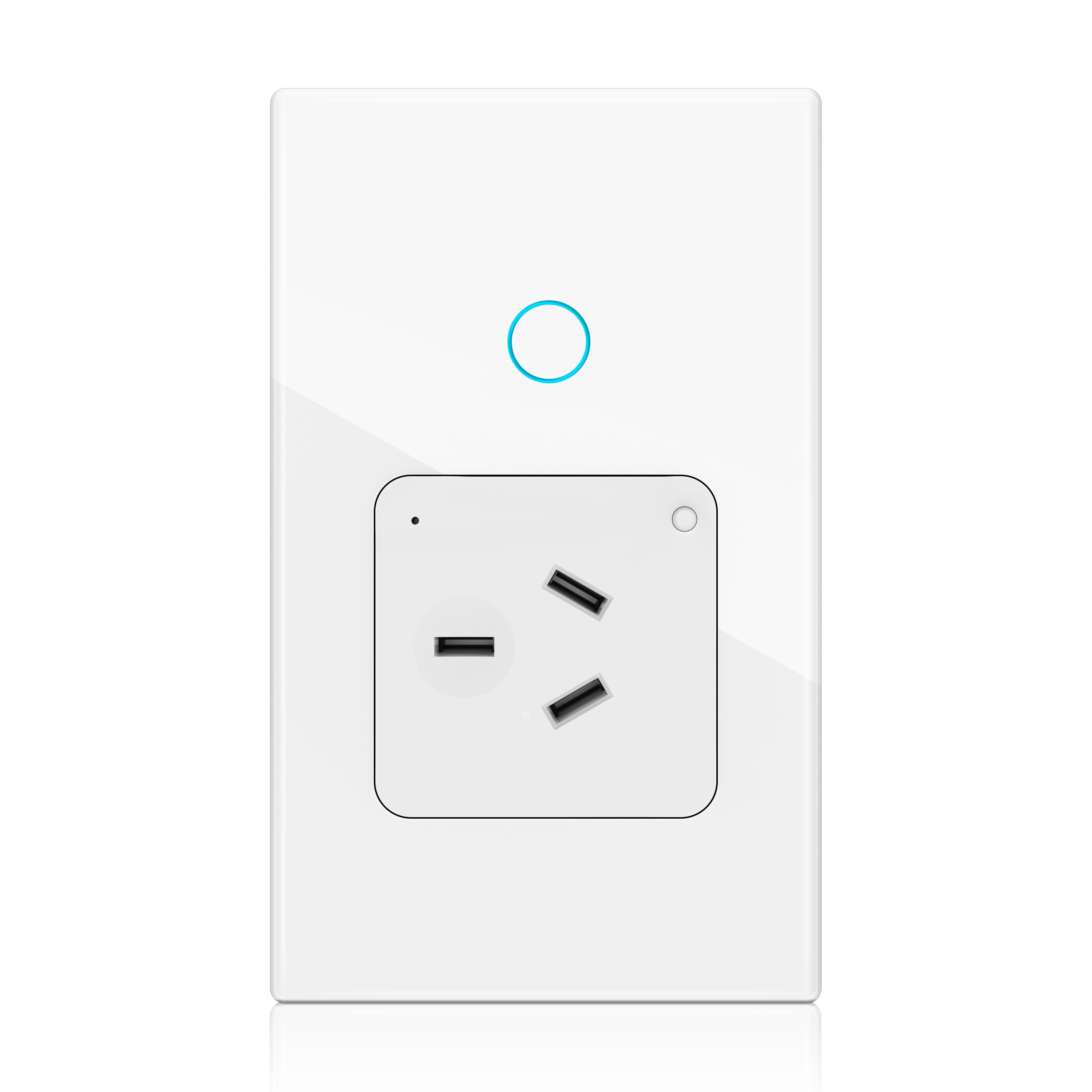 Melery Tuya Light Wall Switch AU Plug Smart Life WiFi Socket Austrial Outlet Touch Sensor Glass Panel Interruptor by Alexa Google Home