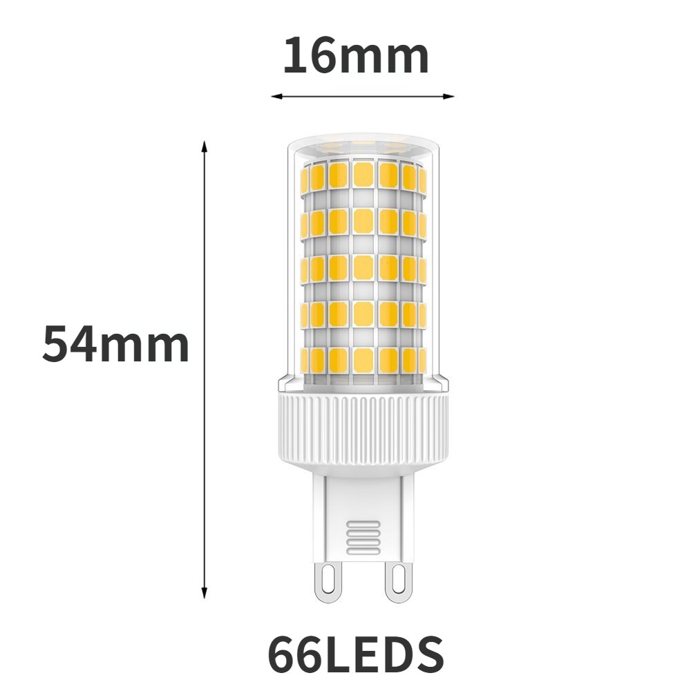 Melery G9 LED Bulbs 10W Warm White 3000K Lamp 66 SMD 2835LEDs Bulb Super Bright 800LM No Flicker AC220V-240V [Energy Class A+] 4PACK-Melery