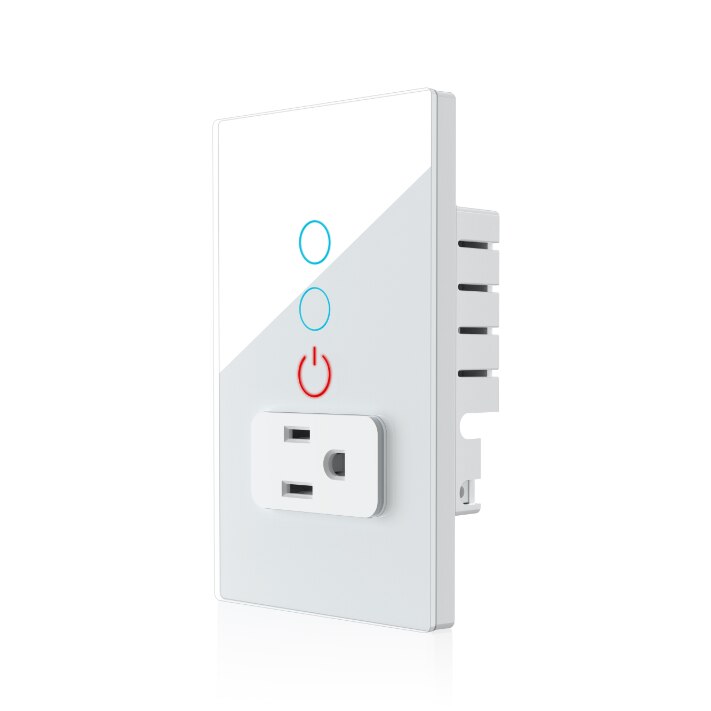 Melery  Light Switch US Plug Wall Socket Mexico Wifi Smart Tuya Outlet Touch Intelligent Rectangle Glass Panel Remote Alexa Google Home-Melery