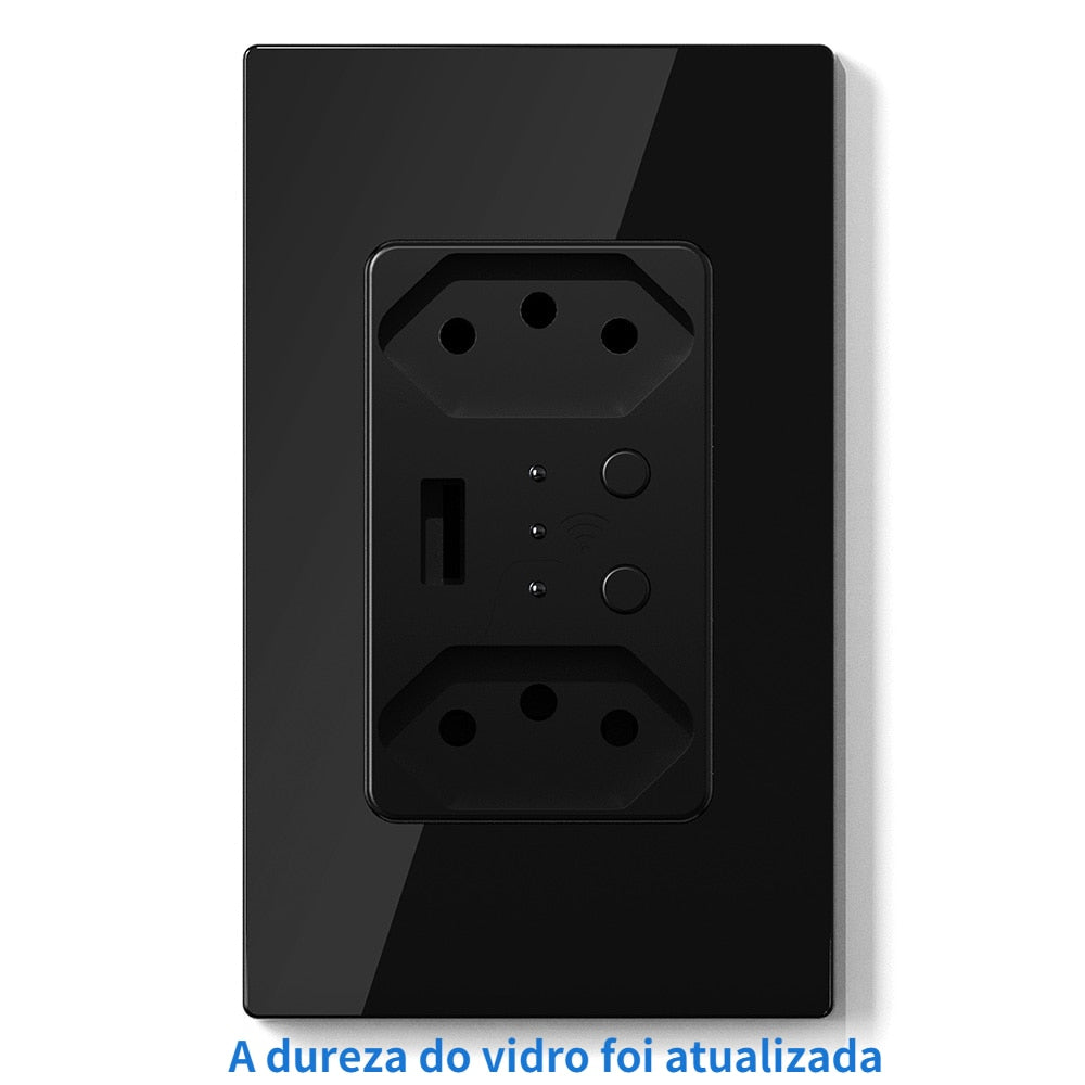 Melery  Smart Wifi 2 Outlet In Wall Works With Alexa, Google Home Receptacle Tomada USB Charging Ports, Duplex Receptacle Socket-Melery