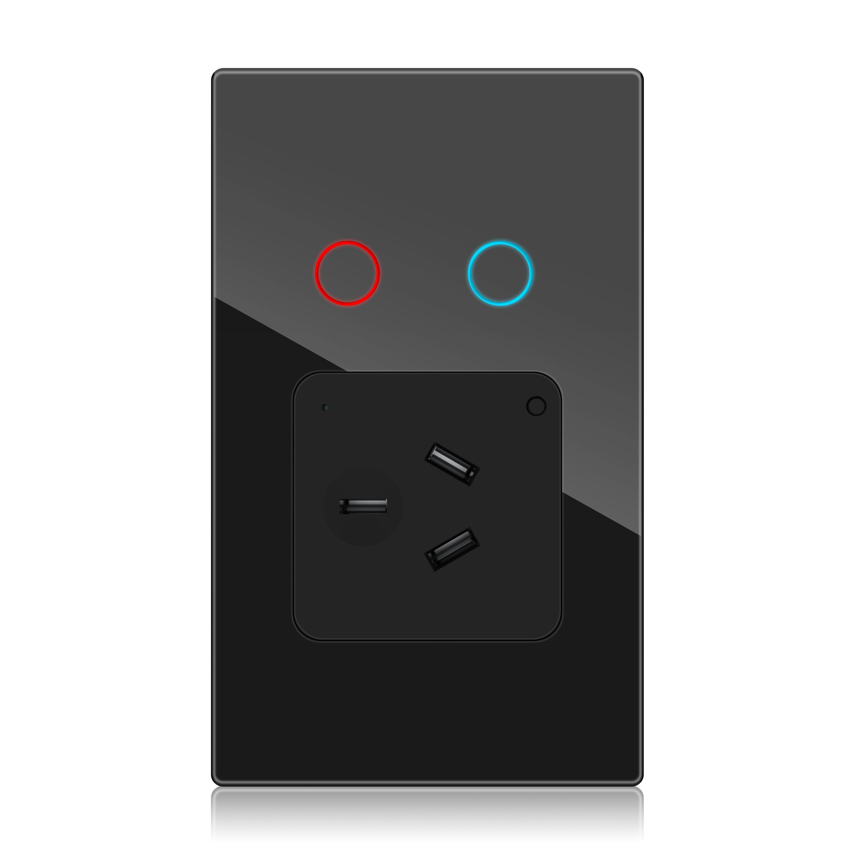 Melery  Tuya Light Wall Switch AU Plug Smart Life WiFi Socket Austrial Outlet Touch Sensor Glass Panel Interruptor by Alexa Google Home-Melery