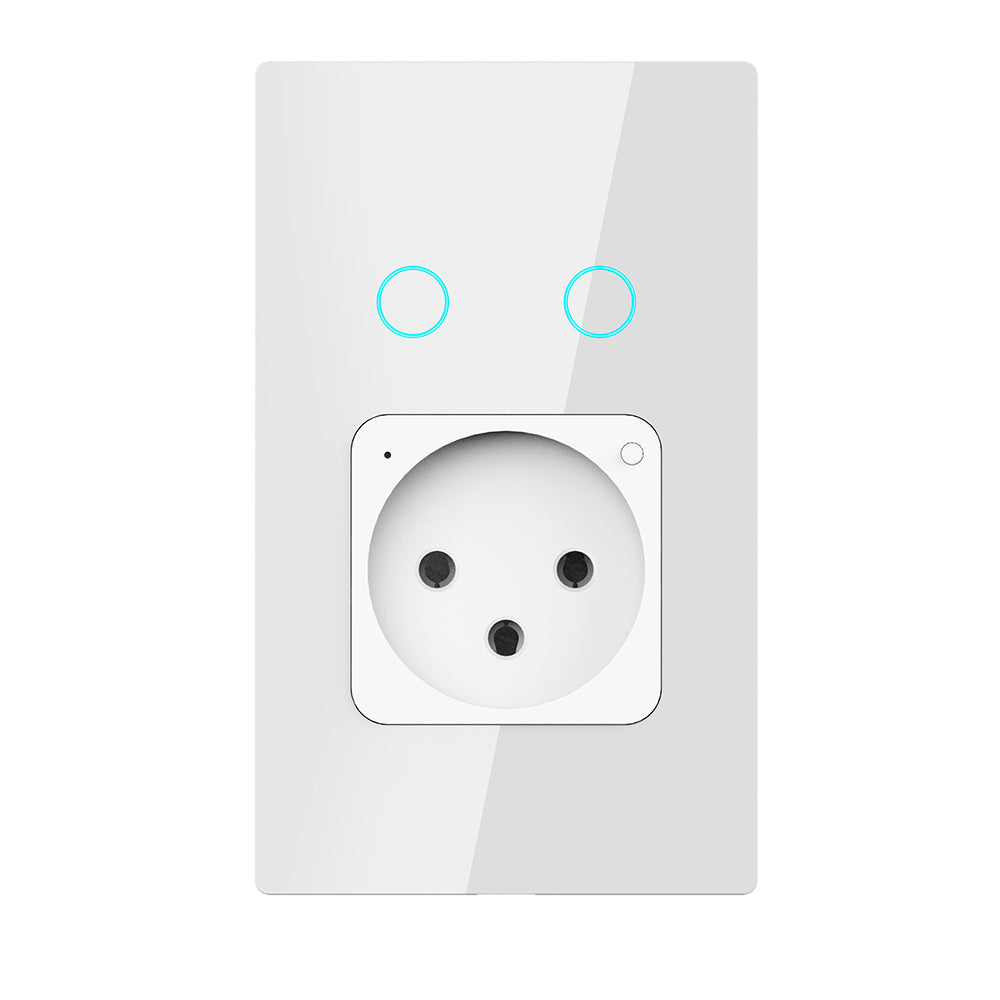 Melery Wifi Smart Tuya Israel Light Switch Wall Socket Israeli Plug Electrical Outlet Touch Glass Panel Intelligent Alexa Google Home-Melery