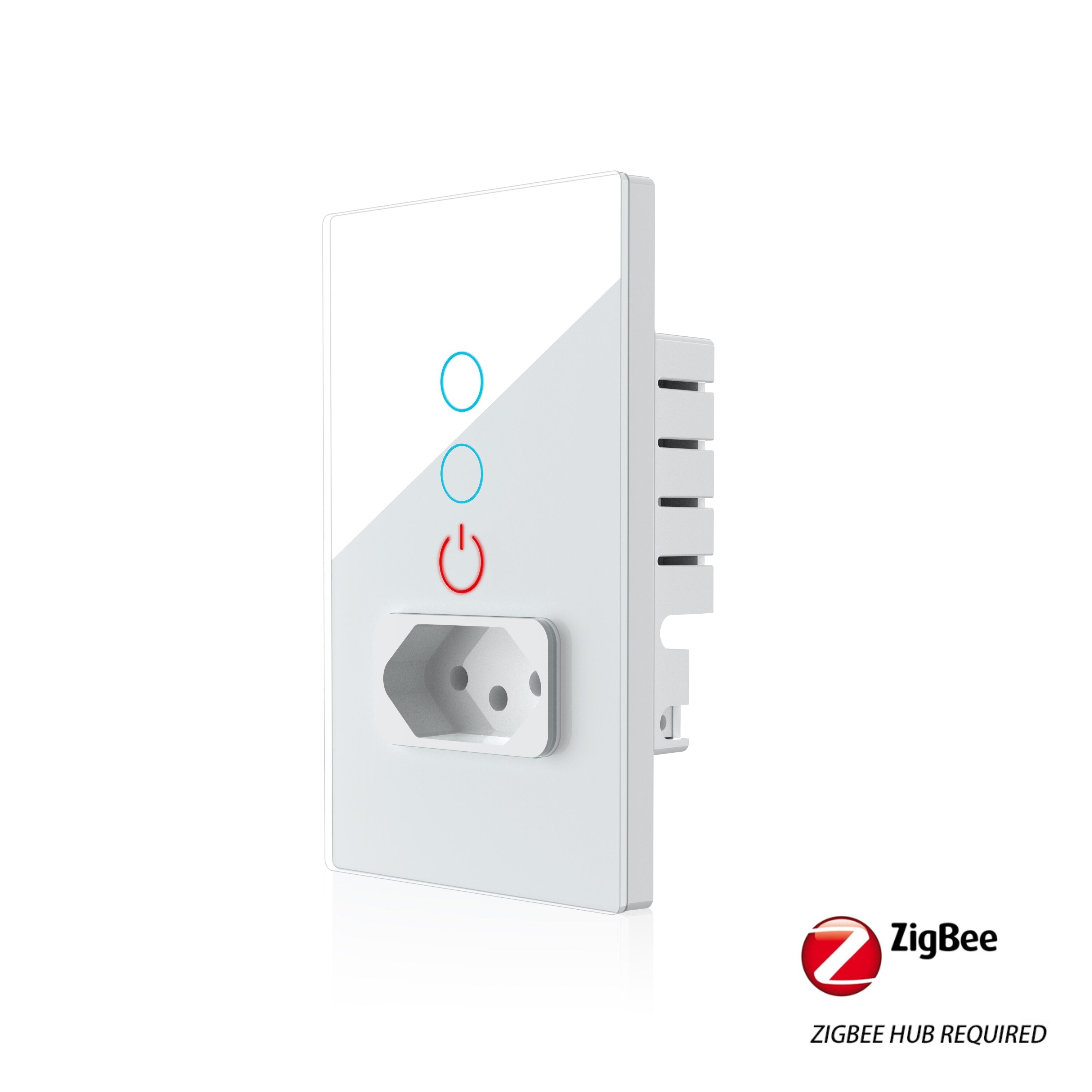 Melery  Zigbee Smart Tuya Brazil Light Switch Wall Socket Electrical Brazilian Plug Brasil Outlet Glass Panel Intelligent Wireless Remote Control by Alexa Google Home-Melery