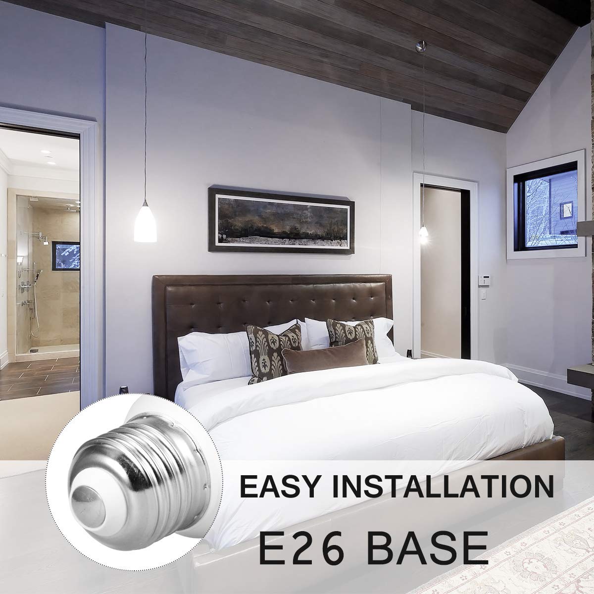 E27 E26 Tubular LED Light Bulb 5000K Daylight White 8W Equivalent 60W 800 Lumens 360 Degree Lamp for Home Commercial Place 6Pack-Melery