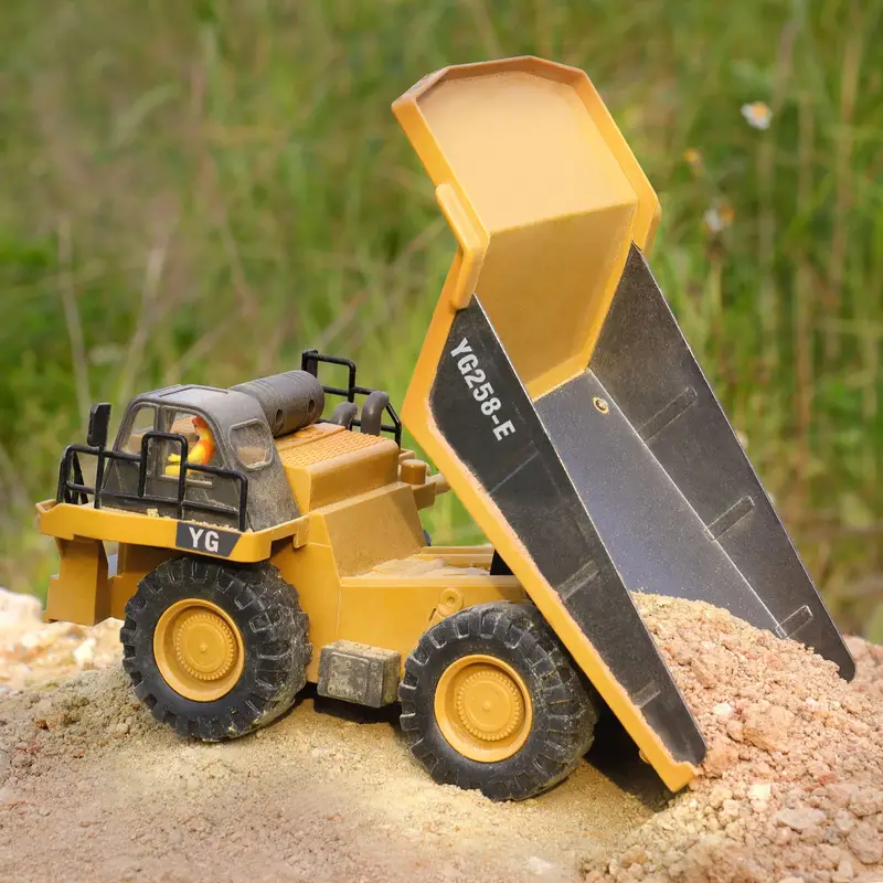 2 4ghz remote control excavator 2 batteries toy metal shovel 11 channel rc construction bulldozer vehicles digger toys gift with light and sound for 6 7 8 9 10 years old kids boys details 14