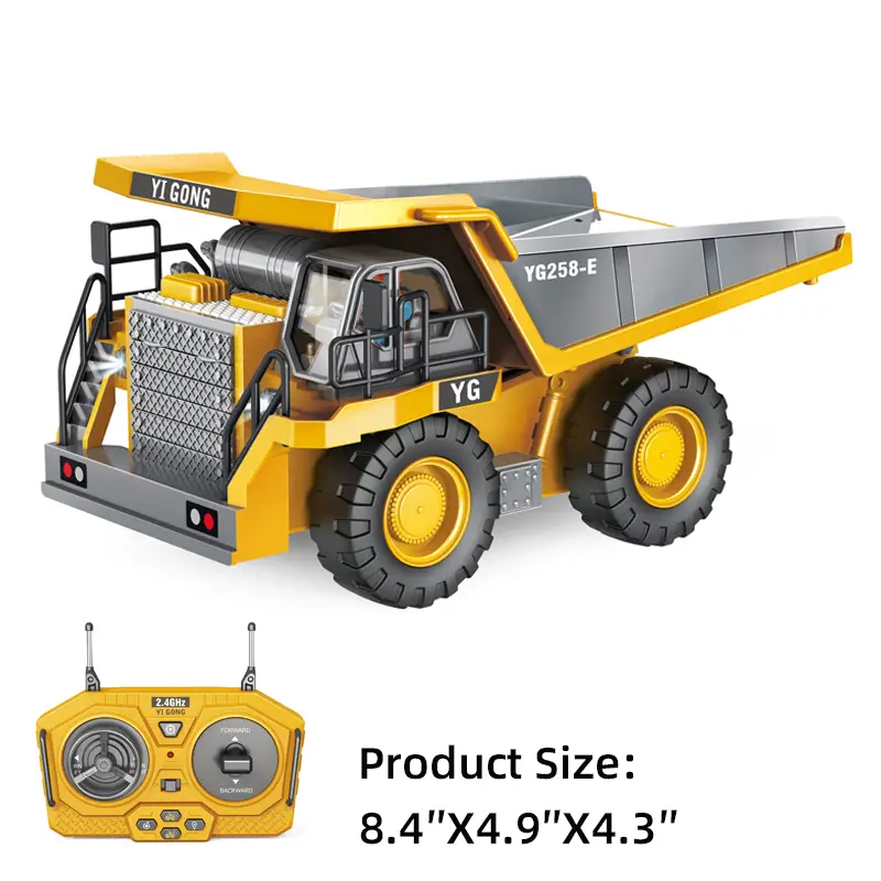 2 4ghz remote control excavator 2 batteries toy metal shovel 11 channel rc construction bulldozer vehicles digger toys gift with light and sound for 6 7 8 9 10 years old kids boys details 20