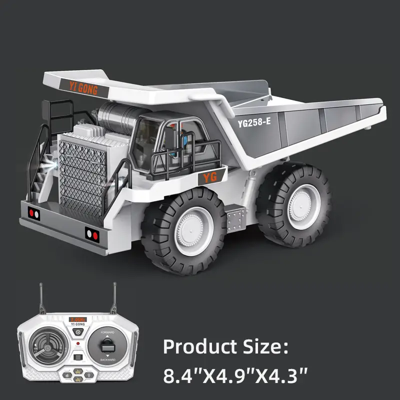 2 4ghz remote control excavator 2 batteries toy metal shovel 11 channel rc construction bulldozer vehicles digger toys gift with light and sound for 6 7 8 9 10 years old kids boys details 21