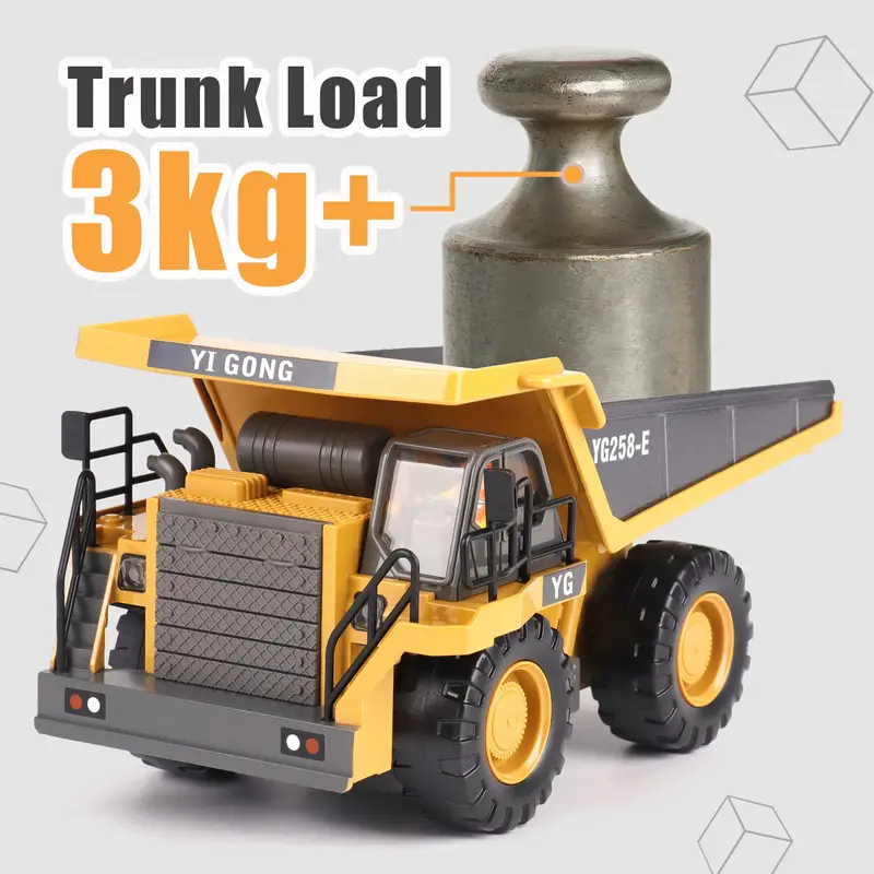 2 4ghz remote control excavator 2 batteries toy metal shovel 11 channel rc construction bulldozer vehicles digger toys gift with light and sound for 6 7 8 9 10 years old kids boys details 17