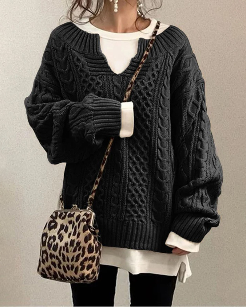 Casual Knit Sweater-ABOXUN
