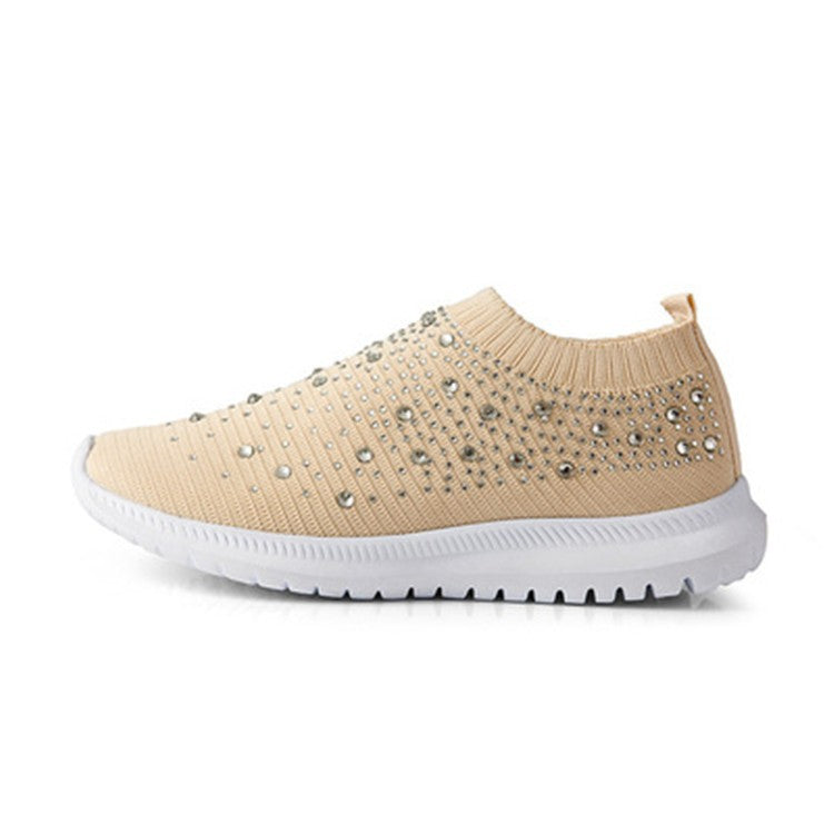 Women's Crystal Breathable Slip-On Walking Shoes-ABOXUN