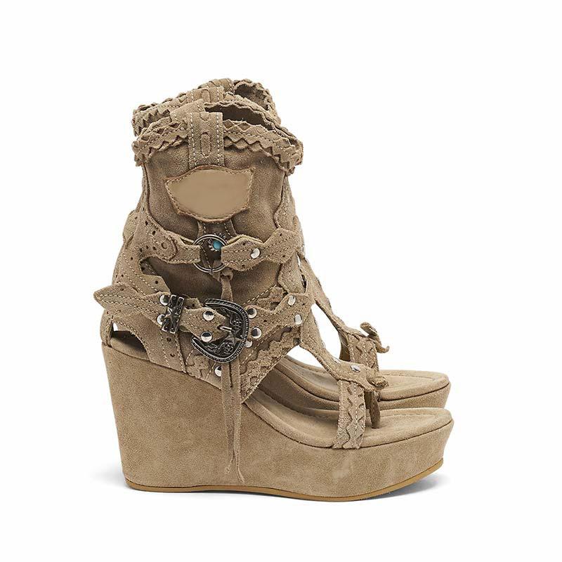 Women's Holiday Handmade Wedge Sandals-ABOXUN