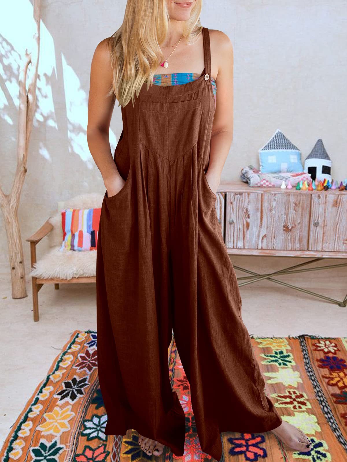 2023 HOT SALE PLUS SIZE WIDE LEG OVERALLS JUMPSUIT(BUY 2 FREE SHIPPING)