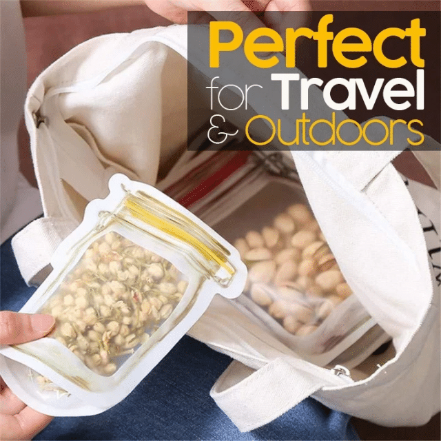 (LAST CHANCE TO GET 70% OFF TODAY) Reusable Mason Bottle Ziplock Bags-ABOXUN