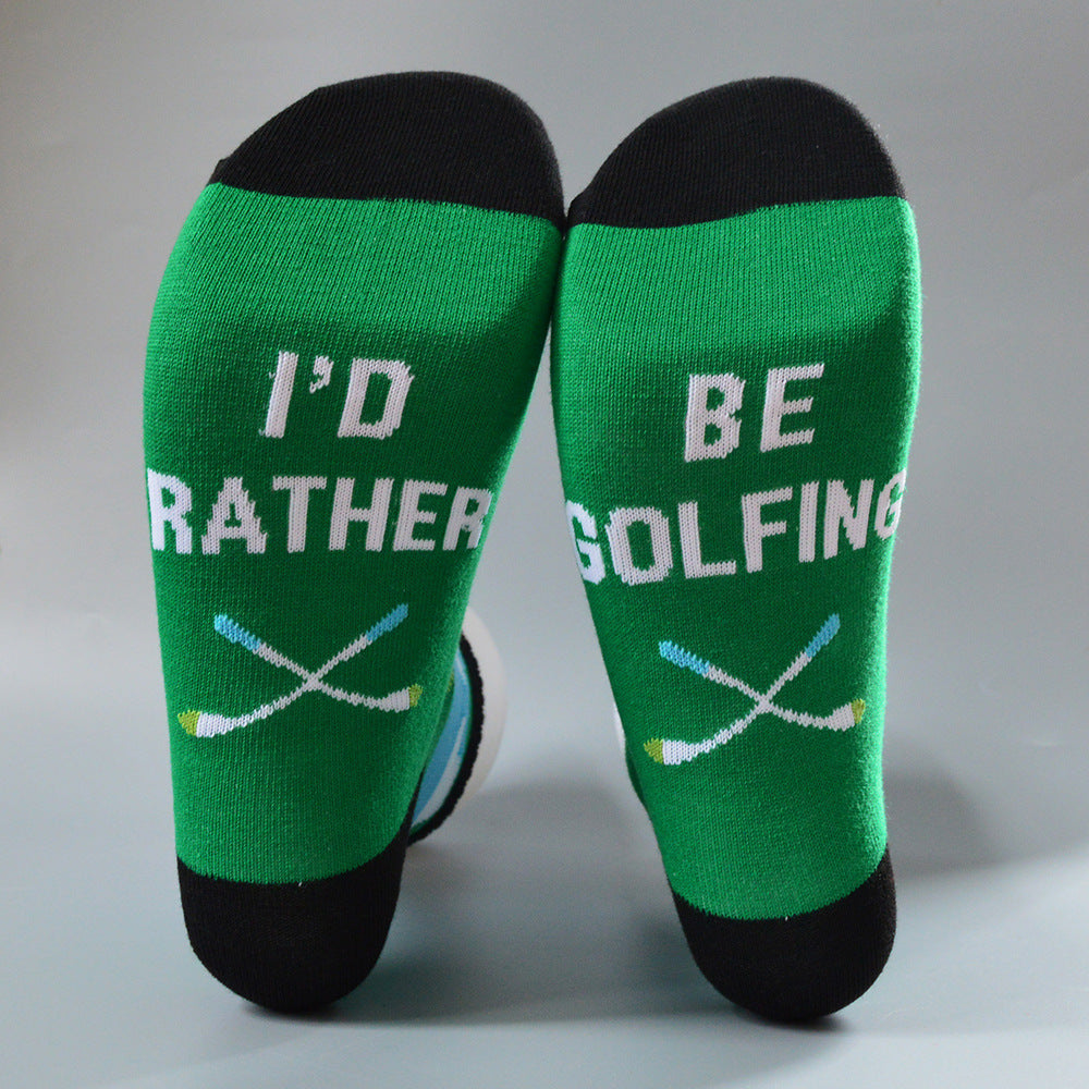 Do Not Distube Watching Golf Camping Football Novelty Socks Words Socks-ABOXUN