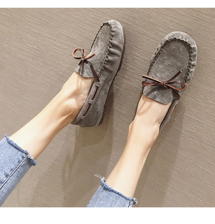 Women's Round Toe Cotton Colorblock Flats-ABOXUN