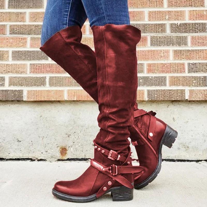 Grishay Women Winter Suede Low Heel Daily Boots-ABOXUN