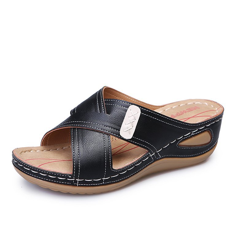 Women's Vintage Wedge Stitch Slippers-ABOXUN