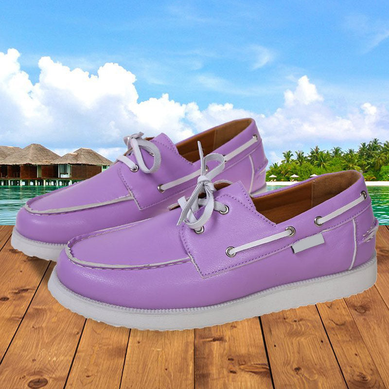 Lace-Up Breathable Abrasion Resistant Sailing Shoes for Women-ABOXUN