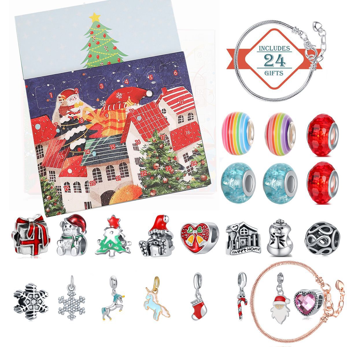 🎅Christmas Pre Sale🎄-DIY Christmas Advent Calendar Bracelets Set🎁BUY 3 FREE SHIPPING-ABOXUN