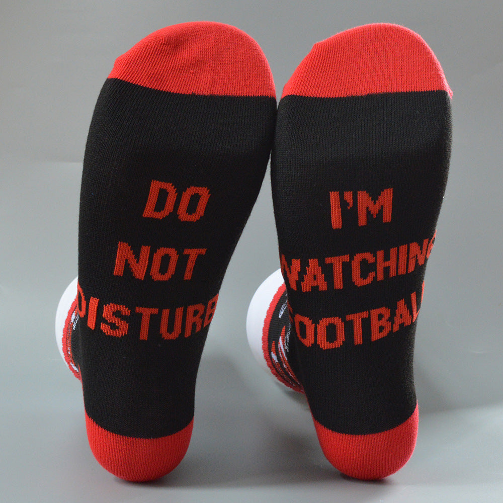 Do Not Distube Watching Golf Camping Football Novelty Socks Words Socks-ABOXUN