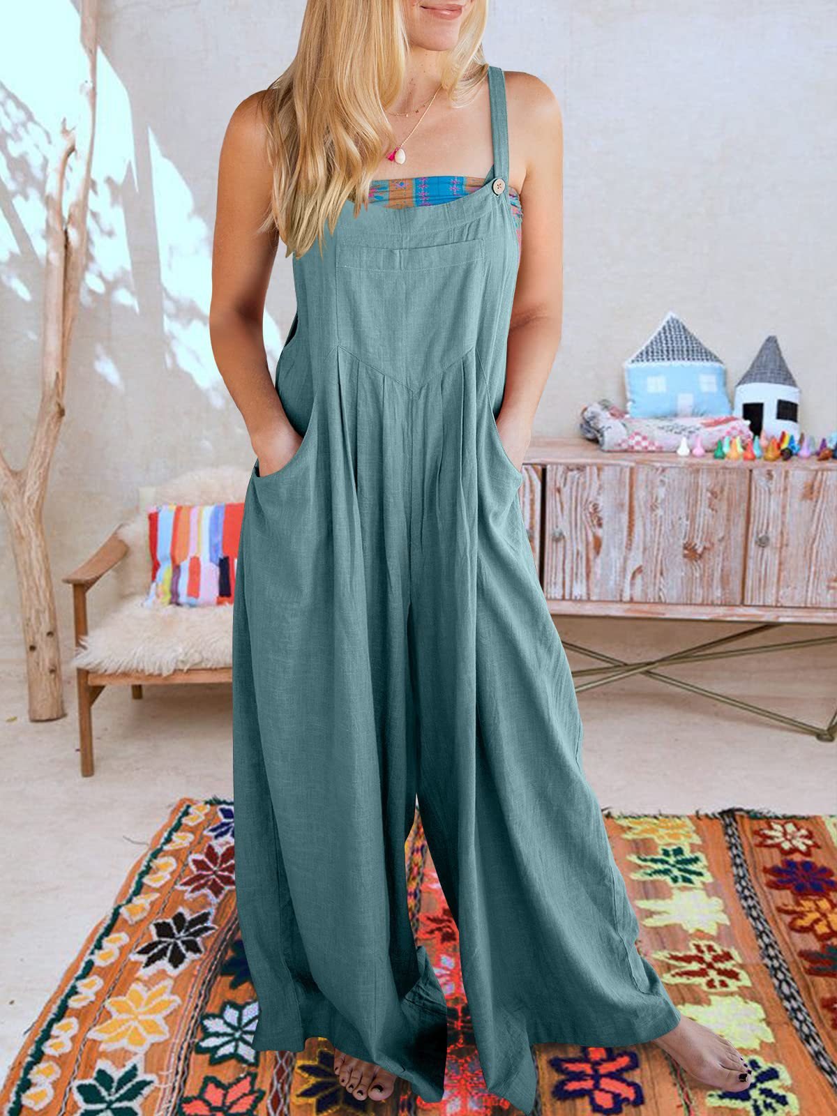 2023 HOT SALE PLUS SIZE WIDE LEG OVERALLS JUMPSUIT(BUY 2 FREE SHIPPING)
