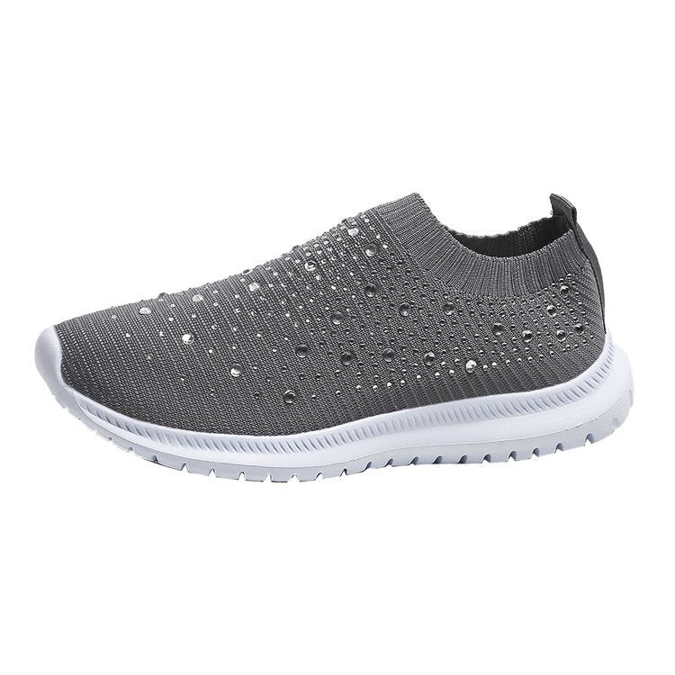 Women's Crystal Breathable Slip-On Walking Shoes-ABOXUN