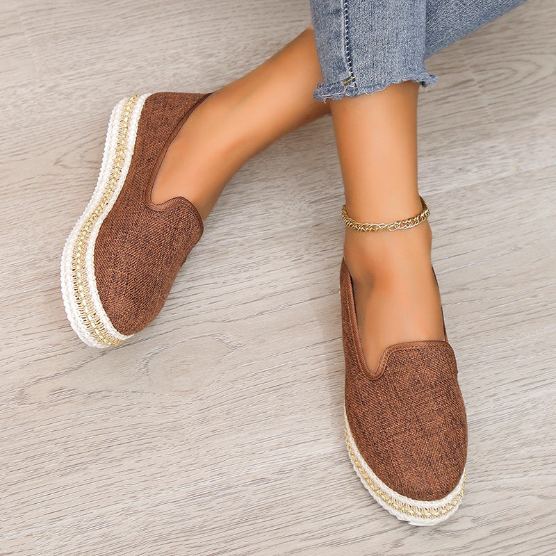 Vintage Roman Style Bubble Soles Slip On Shoes-ABOXUN