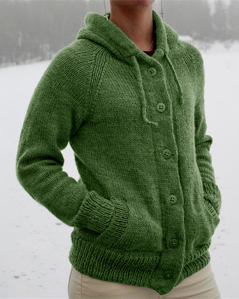 Retro Thick Stitch Casual Sweater Coat-ABOXUN