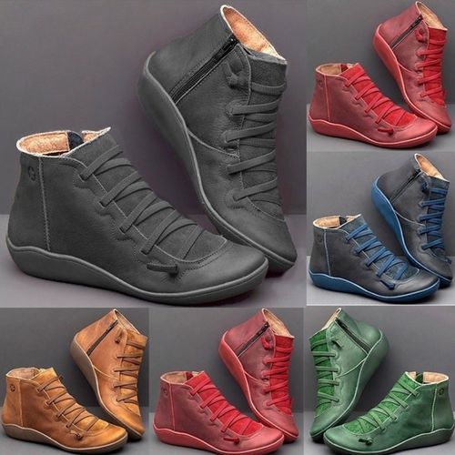 SURSELL Vintage Strappy Ankle Boots for Women-ABOXUN