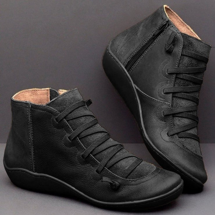 SURSELL Vintage Strappy Ankle Boots for Women-ABOXUN