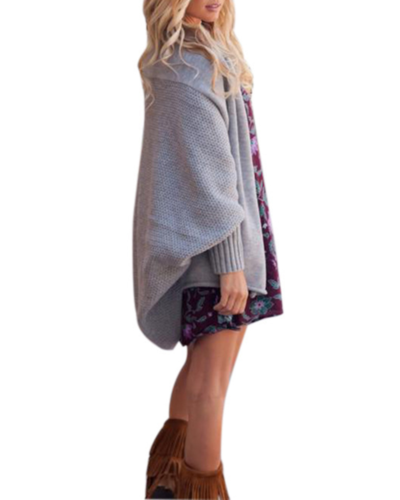 Bat Sleeve Cardigan Sweater Coat-ABOXUN