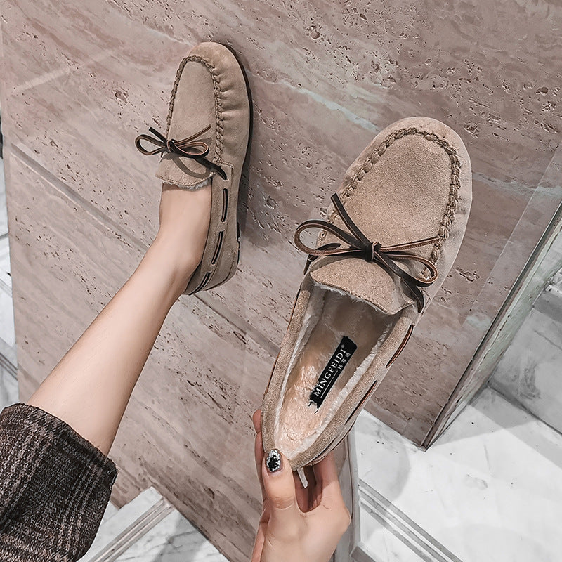 Women's Round Toe Cotton Colorblock Flats-ABOXUN