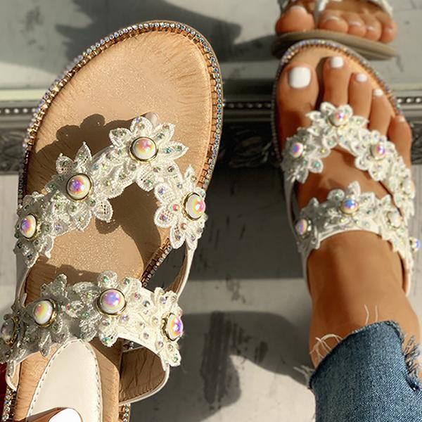 Studded Toe Post Flat Slipper-ABOXUN